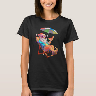 Santa Christmas In July Hawaiian Xmas Tropical Sum T-Shirt