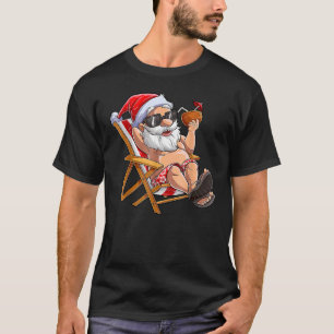 Santa Christmas In July Kids Boys Girls Hawaiian T T-Shirt