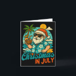 Santa Christmas In July Palm Tree Xmas Summer Beac Card<br><div class="desc">Santa Christmas In July Palm Tree Xmas Summer Beach Vacation</div>