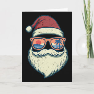 Santa Christmas In July Summer Hawaiian Christmas Card