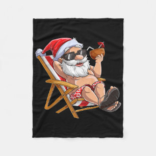 Santa Christmas In July T Shirt Kids Boys Girls Ha Fleece Blanket