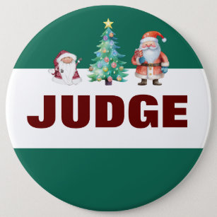 Santa Christmas Judge 6 Cm Round Badge