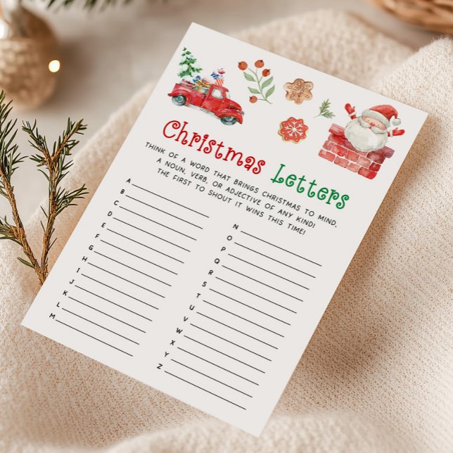 Santa Christmas Letters Holiday Card (Christmas Party Game )