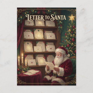 Santa Christmas Library Magical North Pole ✨ Postcard