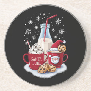 Santa Christmas Milk and Cookies Latte Family Xmas Coaster