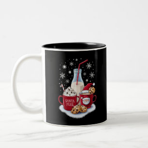 Santa Christmas Milk and Cookies Latte Family Xmas Two-Tone Coffee Mug