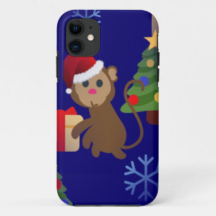 santa christmas monkey emoji iPhone 11 case
