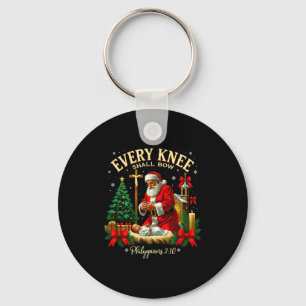 Santa Christmas Nativity Scene Xmas Every Knee Sha Key Ring