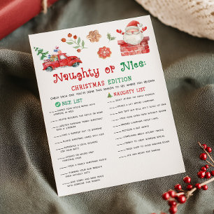 Santa Christmas Naughty or Nice Game Holiday Card