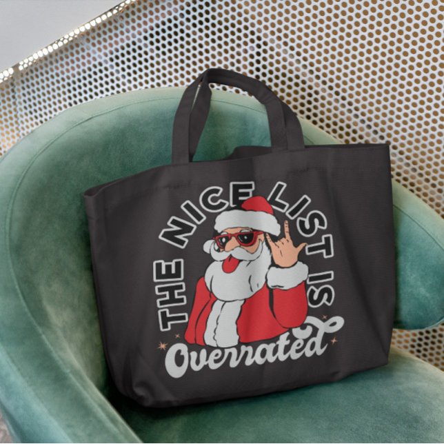 Santa Christmas Nice List Tote Bag (Creator Uploaded)