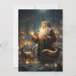 Santa Christmas Night Snowy Forest Announcement