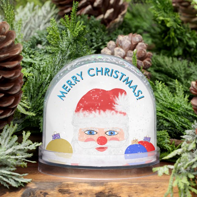 Santa Christmas Ornaments PHOTO Two Sided Snowglobe (Winter)