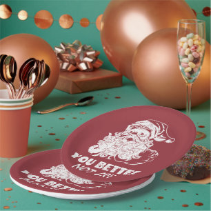 Santa Christmas  Paper Plate