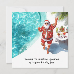 Santa Christmas Pool Party Invitation 