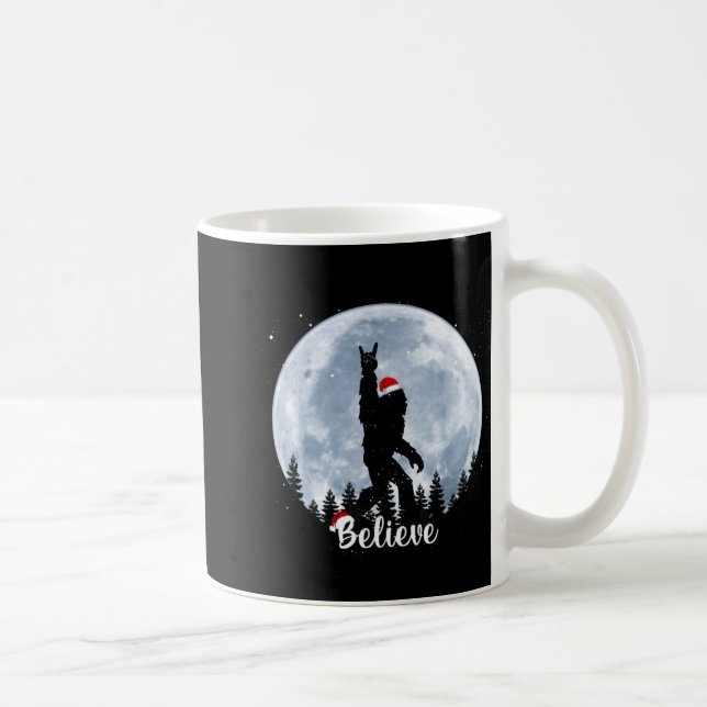 Santa Christmas Rock Sasquatch Xmas Girl  Coffee Mug (Right)