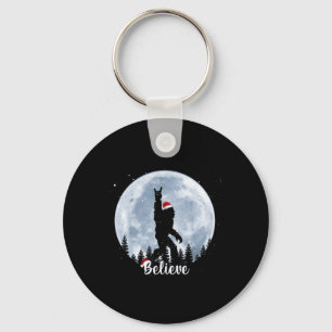 Santa Christmas Rock Sasquatch Xmas Girl  Key Ring