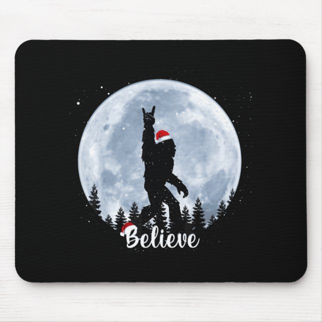 Santa Christmas Rock Sasquatch Xmas Girl T Shirt  Mouse Pad (Front)