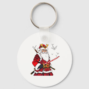 Santa Christmas Santa Claus Japanese Art Samurai  Key Ring