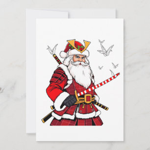 Santa Christmas Santa Claus Japanese Art Samurai  Save The Date