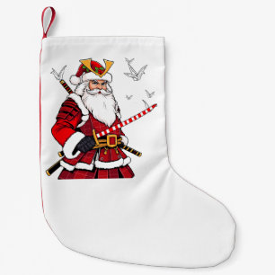Santa Christmas Santa Claus Japanese Art Samurai  Small Christmas Stocking
