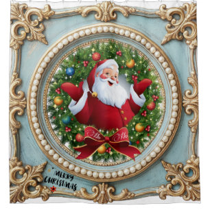 Santa Christmas Shower Curtain