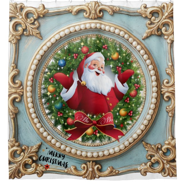 Santa Christmas  Shower Curtain (Front)