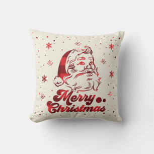Santa Christmas Snowflakes, Happy New Year Cushion