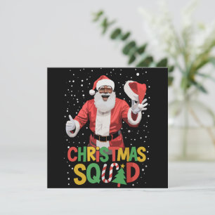 Santa Christmas Squad Black African American Holiday Card