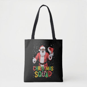 Santa Christmas Squad Black African American Tote Bag