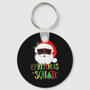 Santa Christmas Squad Black Men African American P Key Ring