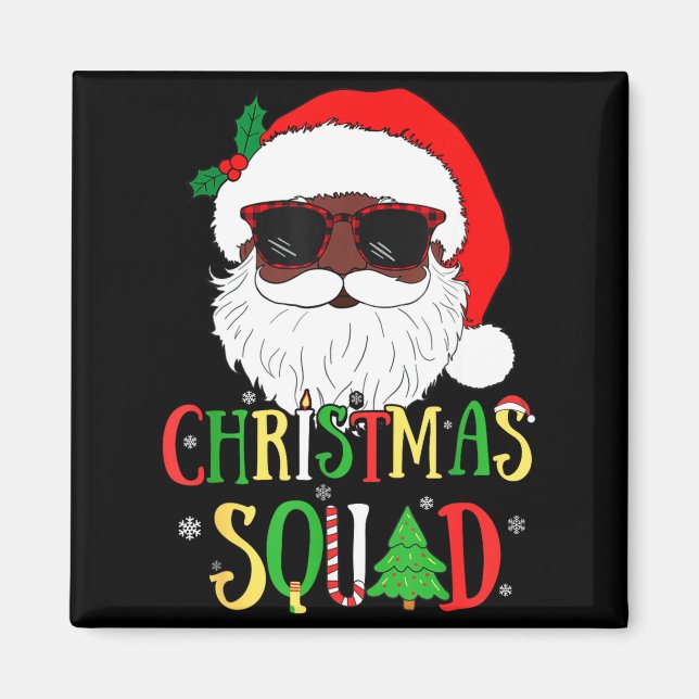 Santa Christmas Squad Black Men African American P Magnet (Front)