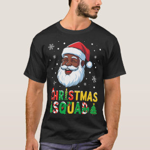 Santa Christmas Squad Black Men African American T-Shirt