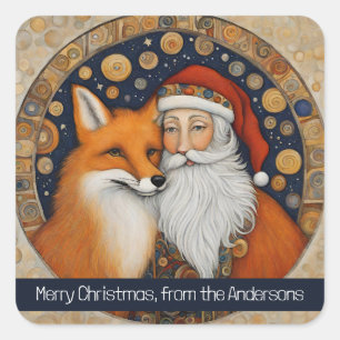Santa Christmas Square Sticker