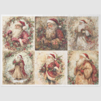Santa  Christmas Squares Tissue Paper