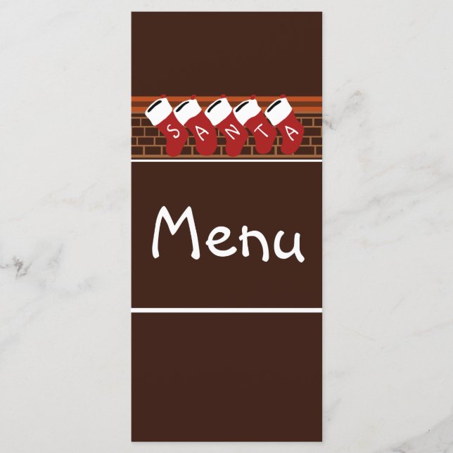 Santa Christmas Stockings Menu (Front)