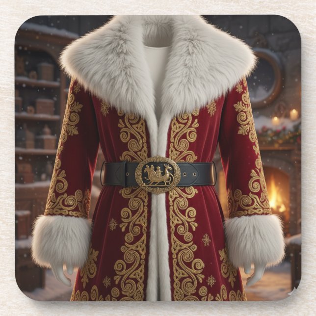 Santa Christmas Suit - Festive  Coaster (Front)