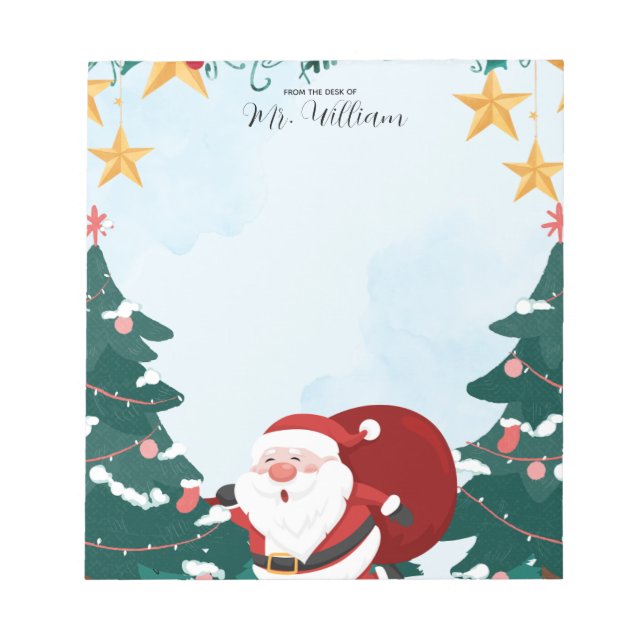 Santa Christmas Teacher Notepad (Front)