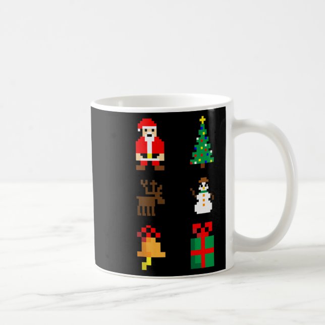 Santa Christmas Tree Deer Snowman Bell Gift Xmas X Coffee Mug (Right)
