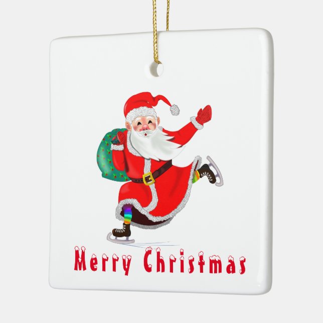Santa Christmas Tree Ornament - Merry Christmas (Left)
