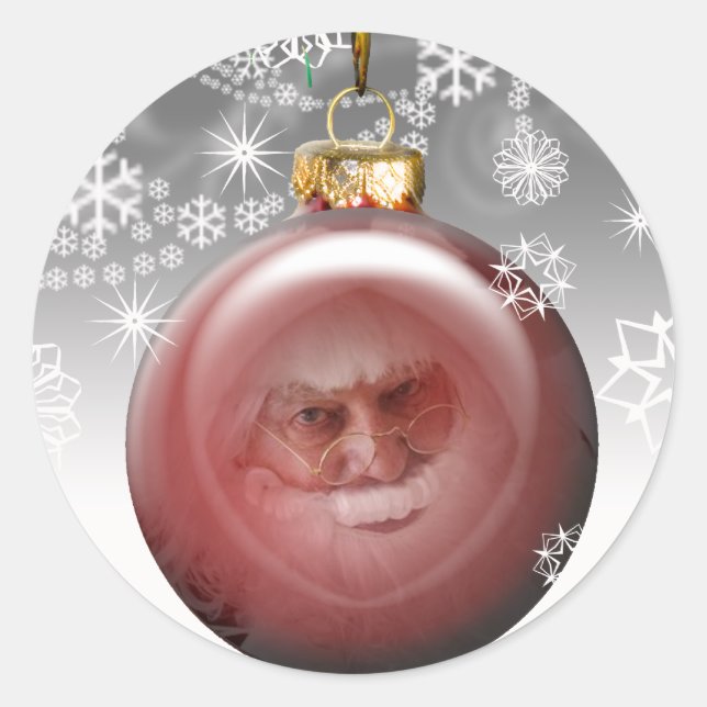 Santa Christmas Tree Personalizable Christmas Seal (Front)