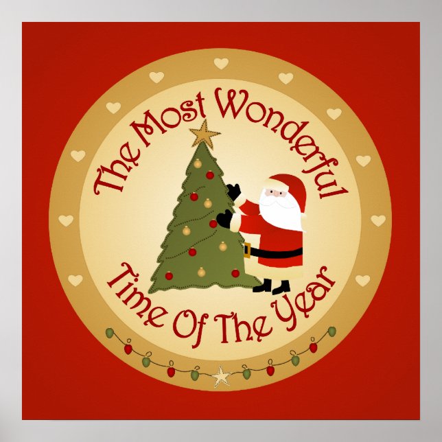 Santa Christmas Tree Poster (Front)