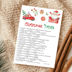 Santa Christmas Trivia Game Holiday Card