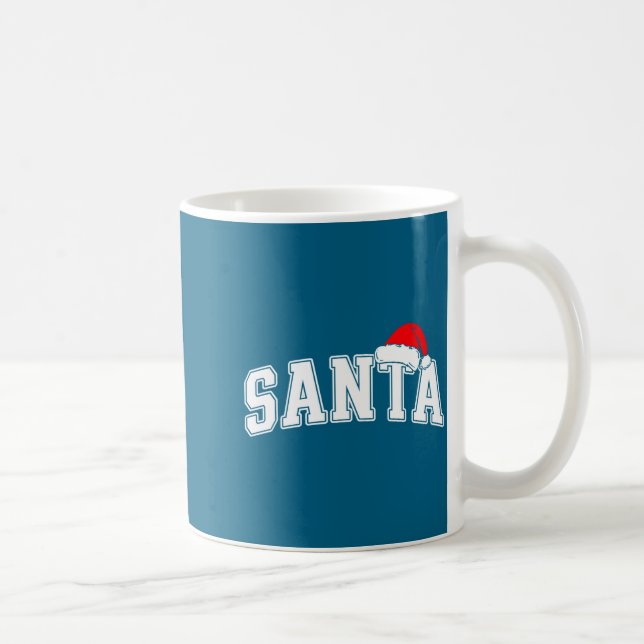 Santa Christmas Varsity Text With Hat Family Xmas  Coffee Mug (Right)