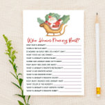 Santa Christmas Who Knows Mummy Baby Shower Game Stationery<br><div class="desc">This is a Santa Claus Christmas themed Who Knows Mummy Best Baby Shower Game. *Who Knows Mummy Best? - Fill out your own answer sheet and have your guests guess the answers! guessing mummy to be mother mum trivia zoo animal baby shower, animals baby shower, blue boy baby shower, baby...</div>