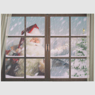 Santa Christmas Window Decoupage Tissue Paper