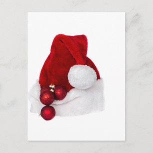 Santa Christmas Winter Hat Stocking Red Holiday Postcard
