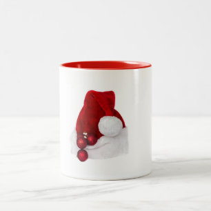 Santa Christmas Winter Hat Stocking Red Two-Tone Coffee Mug