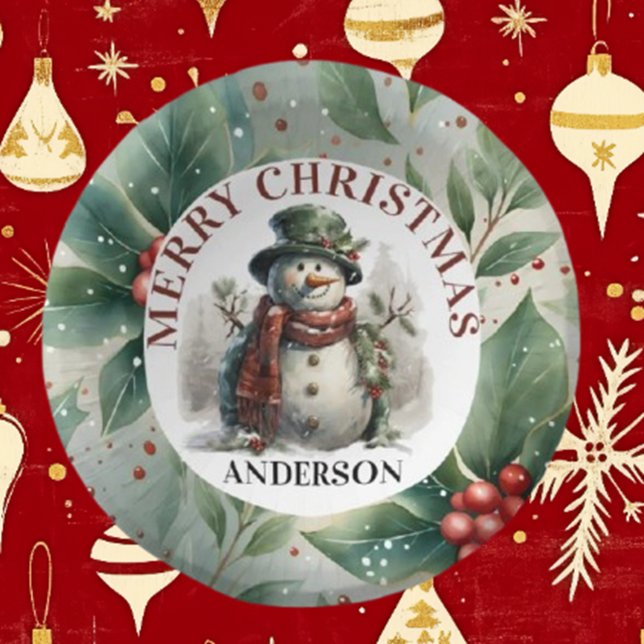 Santa Christmas Wishes Paper Plate Round Paper Coaster (Celebrate the holiday spirit with Brett's Santa Christmas Wishes paper coasters. )