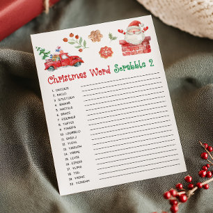 Santa Christmas Word Scrabble Game Holiday Card