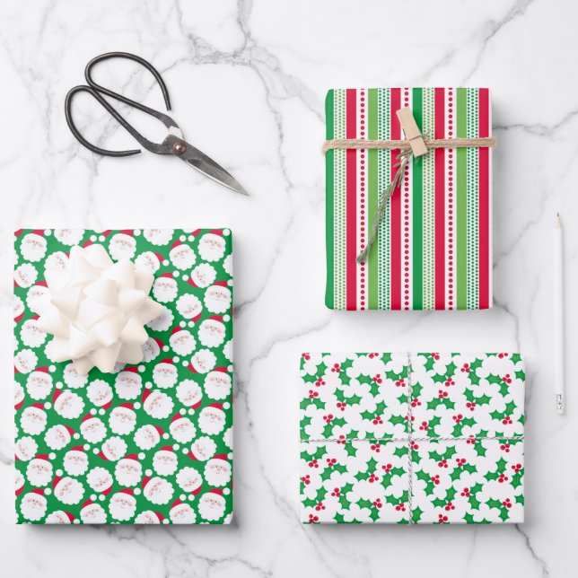 Santa Christmas Wrapping Paper Sheet (Front)